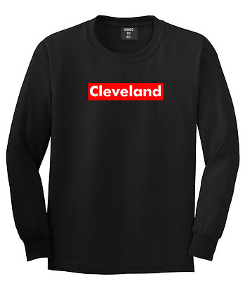 Cleveland Ohio Red Box Long Sleeve T-Shirt