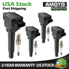4X Ignition Coil & Spark Plug for for Mazda 3/6/CX-5/MX-5 Miata PE2018100 UF-656