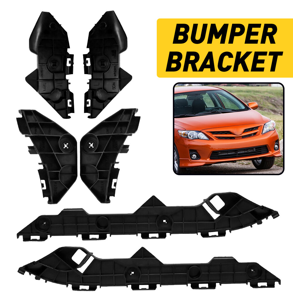 Front Bumper Retainer Bracket Set For 2009-2010 Toyota Corolla - Left & Right Black Plastic