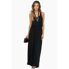 Tobi Driving Racerback Jersey Knit Maxi Dress NWOT Black Size XS Retail $77