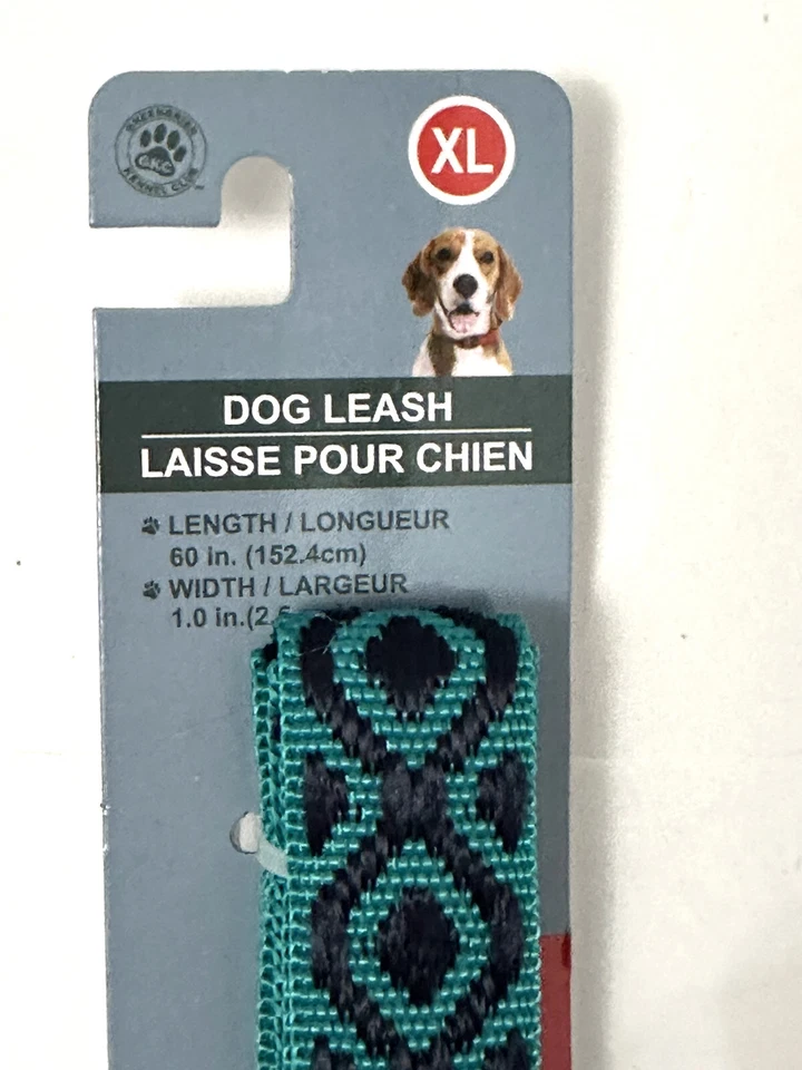 Dog Leash Turquoise and Black, Size XL 60" long x 1" wide. NEW WITH TAGS — 第 2/3 张图片
