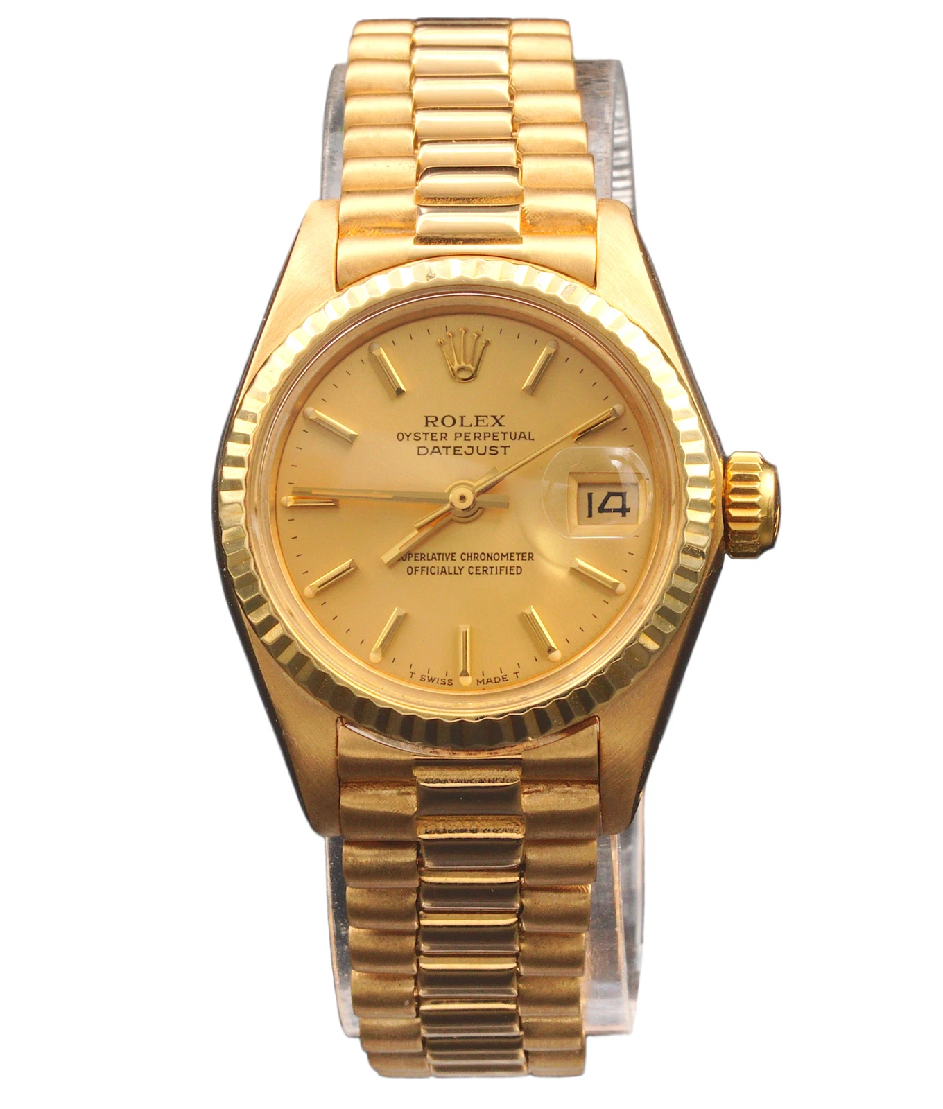 Rolex — Rolex Datejust President 6917 Ladies 18K Yellow Gold Watch with Champagne Dial