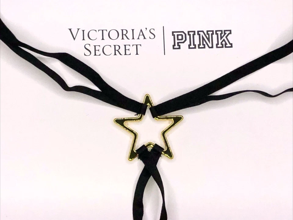 Victoria's Secret Tanga Panty Muy Sexy Nuevo con Etiquetas Pequeño Negro Estampado de Estrellas Tirantes Foto 3 de 4