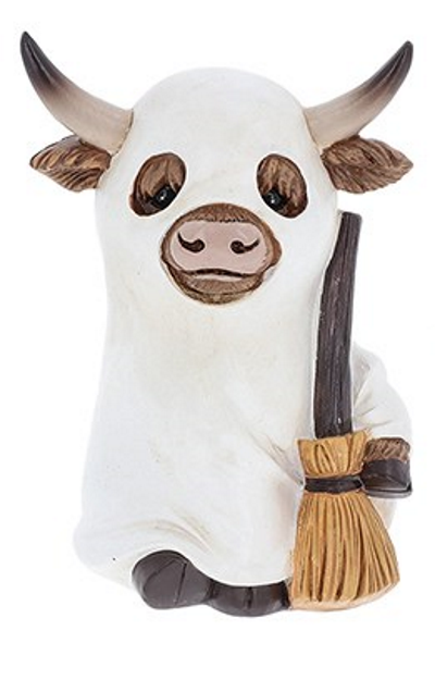 Halloween Coos - Ghost - Highland Cow Figurine Ornament - Shudehill A 12cm
