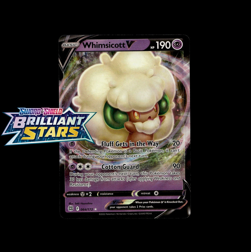 Whimsicott V 064/172 Brilliant Stars Pokemon TCG Ultra Rare Holo Full Art Card