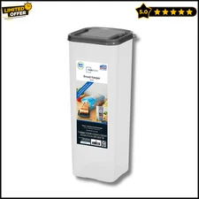 Mainstays Clear Bread Storage Container With Gray Lid 5.25 x 5.25 x 13.62