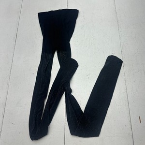 Zara Solid Black Glittery Accent 1pc Closed Toe Fitted Tights Women's Size M