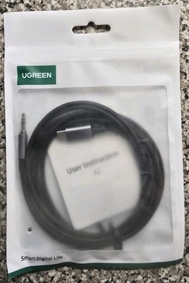 UGREEN USB C to 3.5mm Aux Cable. 6 Feet Long. NEW. 90262. Rare. NIP. Car Cord