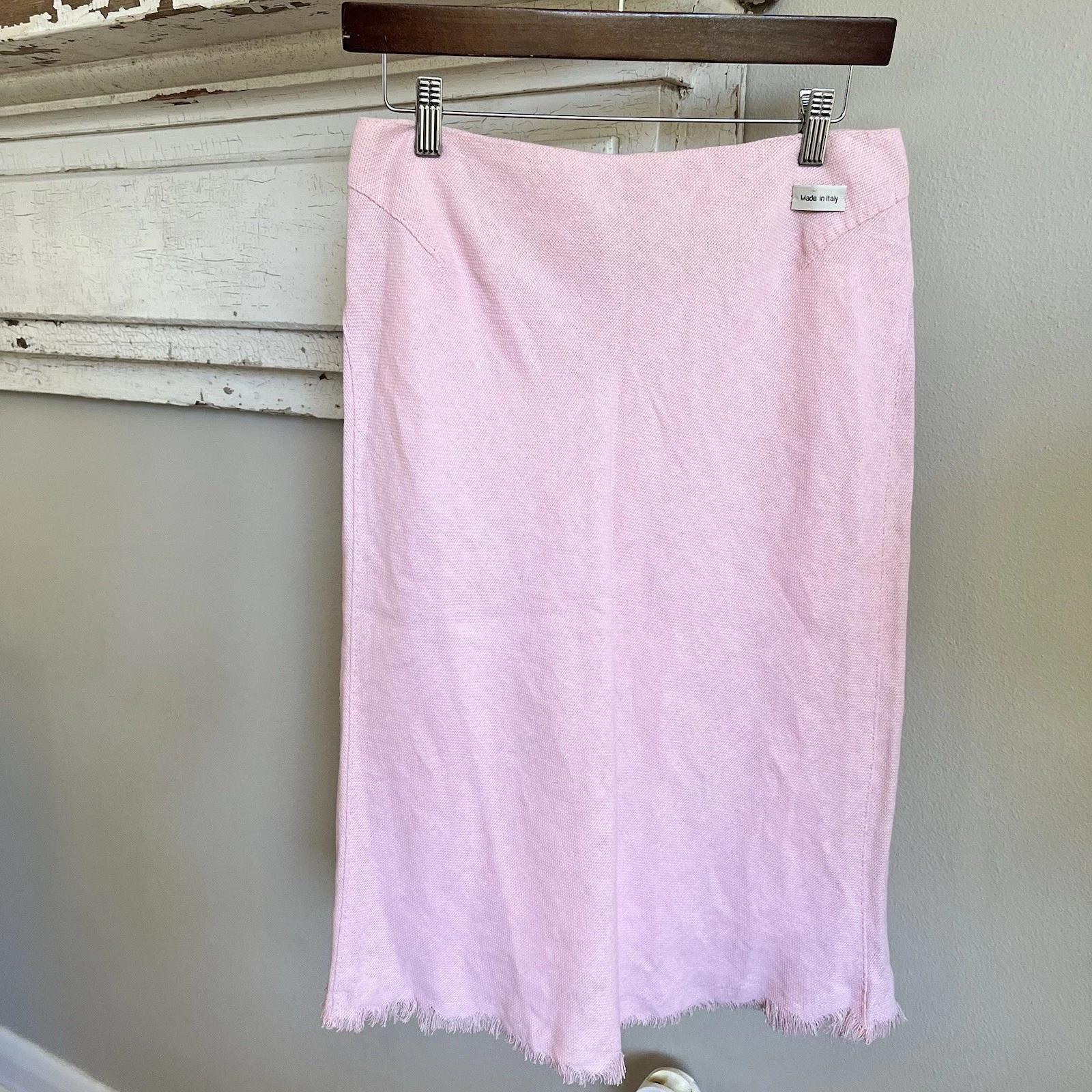 Vintage Nougat London 💯 Linen MIDI Skirt Made In Italy Size 2. NWOT!