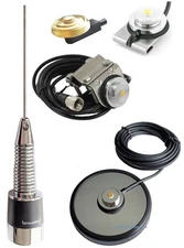 VHF 3dBd Mobile Antenna Set with Hole Trunk Mirror Magnet Mount PL259