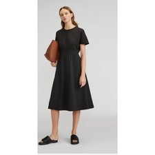 EVERLANE Black Relaxed T-Shirt Dress Size XXL 100% Organic Cotton Short Sleeve