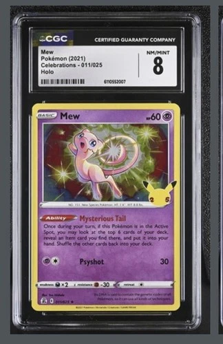 Mew - Holo Celebrations Anniversary Edition 2021 Pokemon 011/025 - CGC 8 NM MINT