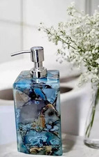 5" Agate Stone Liquid Soap Dispenser Handmade Bathroom Vanity Accessory for Home