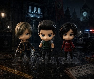 [NEU] Konvolut 3 Figuren Chibi - Resident Evil - 10 cm - Chris / Leon / Ada - 10 cm