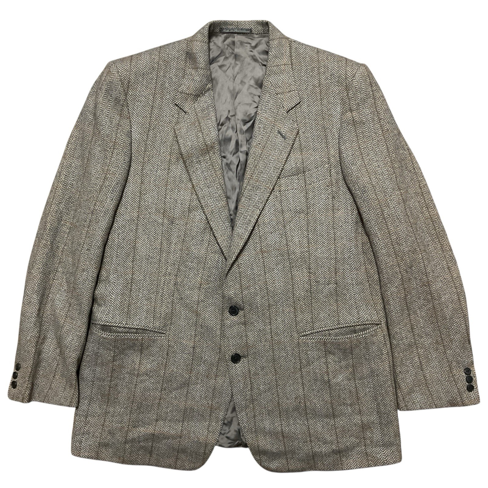 Vintage Ermenegildo Zegna Pure Cashmere Herringbone Men’s Blazer Sz 42 R
