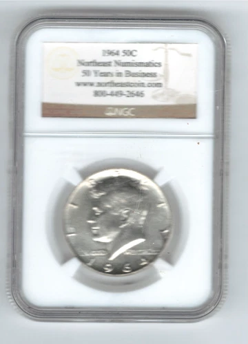 1964 KENNEDY NGC 50 CENTS 50 YEARS OF SERVICE