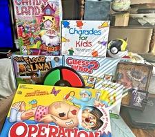 9 GAMES LOT - HASBRO, POKEMON, PRESSMAN, PARKER, 28 DISNEY SORCERERS' CARDS-MINT