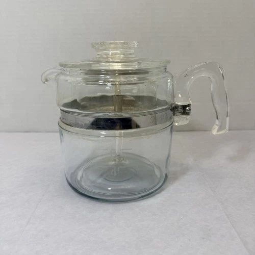VTG Pyrex Flameware 4-6 Cup Coffee Complete Percolator Model # 7756B Complete