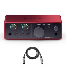 Focusrite SCARLETT SOLO 4th Gen 192kHz USB Audio Interface 6' XLR Cable