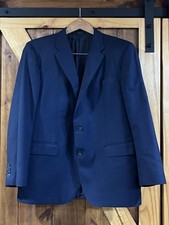 Men's JoS. A. Bank Reserve Suit Jacket Angelico 42S Navy Blue Stripped Wool