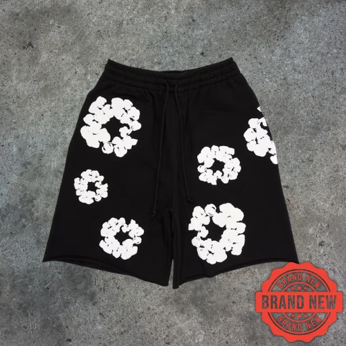 Denim Tear Shorts "Black & Gray Cotton Wreath" Brand New W/ Tags 100% Authentic - Image 2 of 2