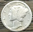 1931-S U.S. MERCURY DIME IN GOOD CONDITION