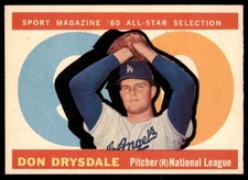 1960 Topps Don Drysdale All Star #570 NR-MINT