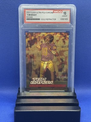 2000 FLEER ULTRA POLYCHROME ROOKIE FOOTBALL #11 TOM BRADY GOLD REFRACTOR CGC 10