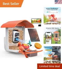 Wireless Smart Bird Feeder with AI Bird ID & 64GB Card - Perfect for Bird Lovers