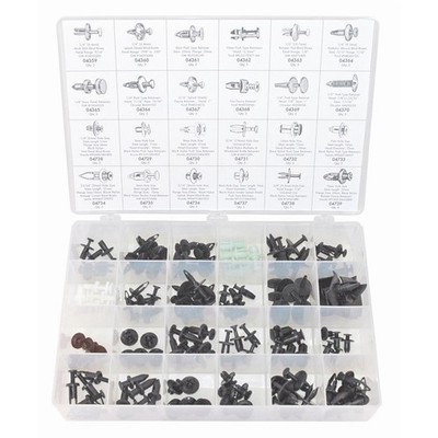  Retainer Assortment - Master Push Type - 120 Piece GM Ford Chrysler & Imports