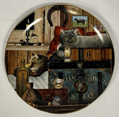 Kitty Cargo Charles Wysocki Plate 2nd Issue Purr fect Pairs VTG USA