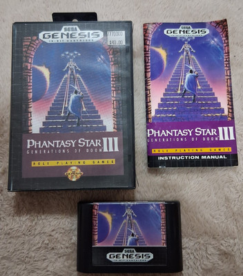 Phantasy Star III Generations of Doom Sega Genesis Case & Manual Included 3