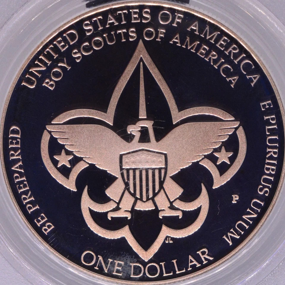 PCGS PR-70 DCAM TONED! 2010-P BOY SCOUTS OF AMERICA DOLLAR - Image 3 of 3