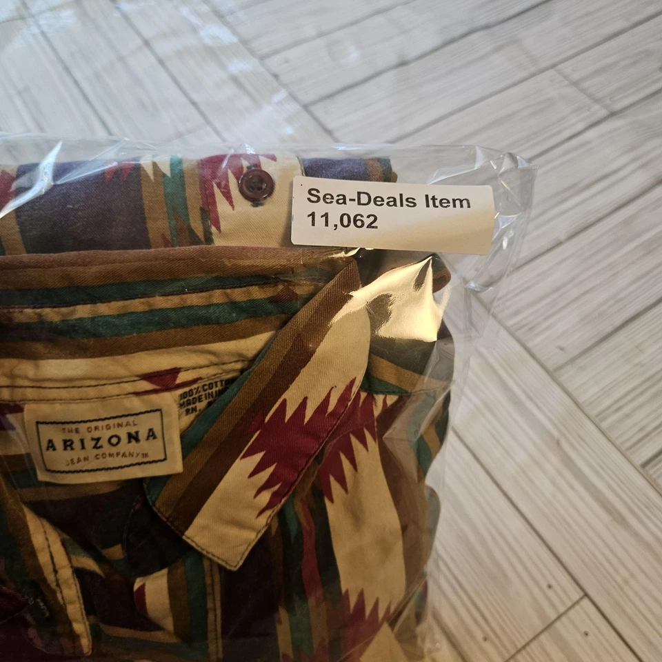 Arizona Jean Company Shirt Mens Small Aztec Southwestern Multicolor Button Up - Image 2 of 4