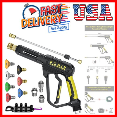 #ad #ad Pressure Washer Gun 3600 PSI with 3 8#x27;#x27; Swivel Quick Connect Extension Wand ... $47.69