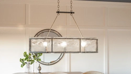 Fortress 6-Light Island Chandelier in Mottled Silver - Picture 5 of 6