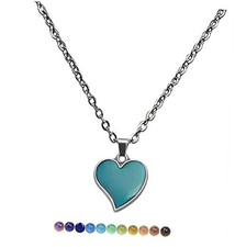 Temperature Sensing Color Changing Pendant Necklace Love Heart Love Shape