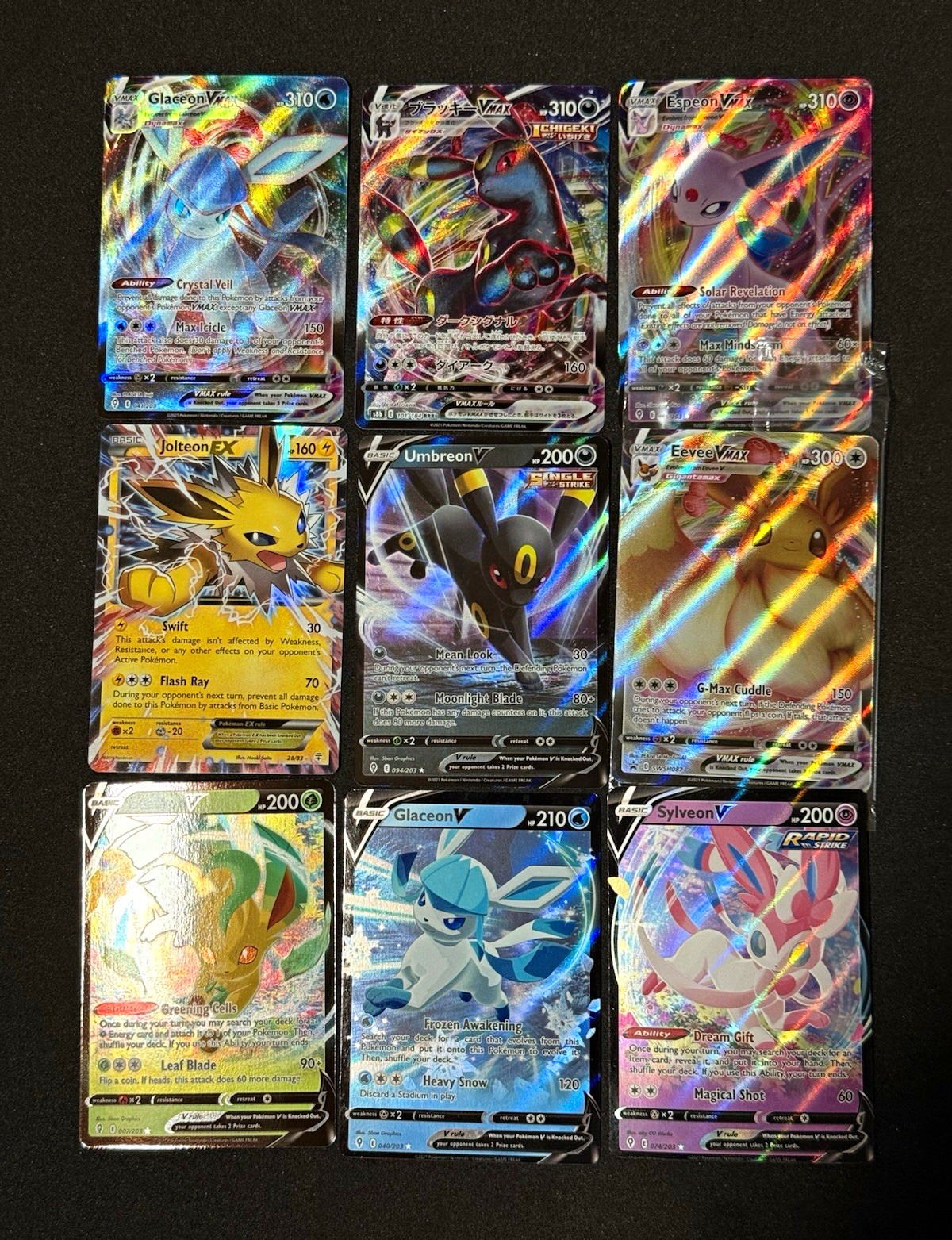 Pokemon TCG Eeveelutions 9-Card Lot Umbreon Espeon Jolteon Glaceon Leafeon