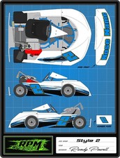 Racing Go Kart Wrap With Front And Rear Numbers Graphics Decals Wraps-style2