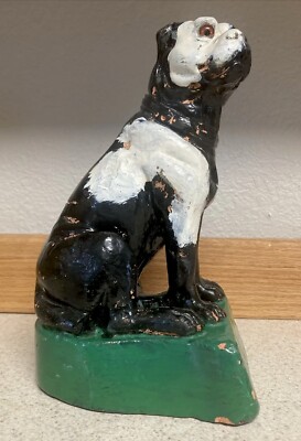 Y*O様 Vintage Chalkware Bulldog Vintage BULLDOG Glass Eyes Carnival Chalkware Plaster Figurine Dog