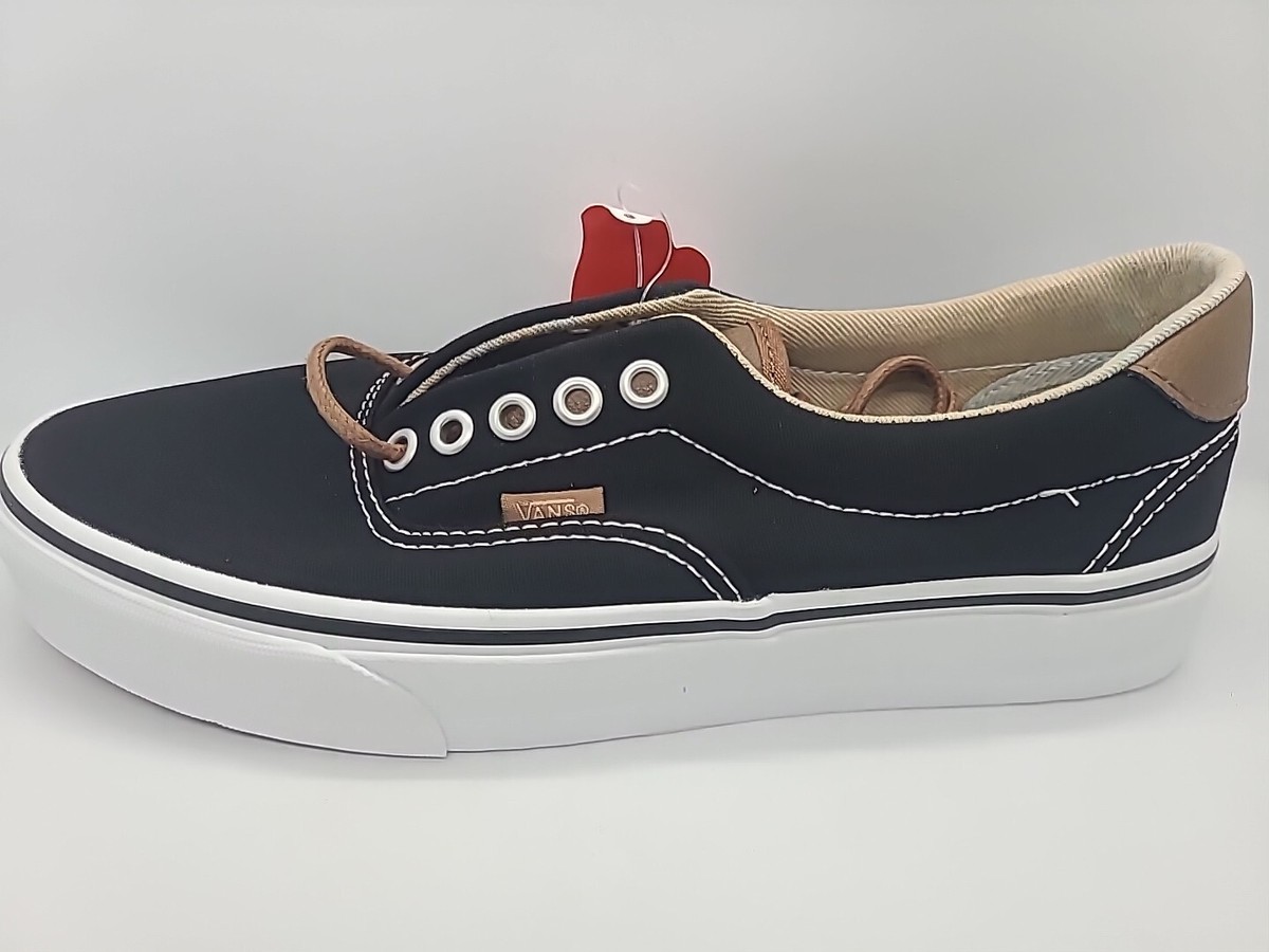 VANS★C&L ERA 59★兼用★C&L BLACK Vans Men's C&L Era 59 Black/Acid Denim Canvas Skate Shoes