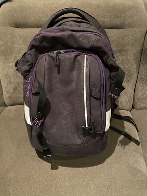 SATCH Schulrucksack für Mädchen grau-lila TOP