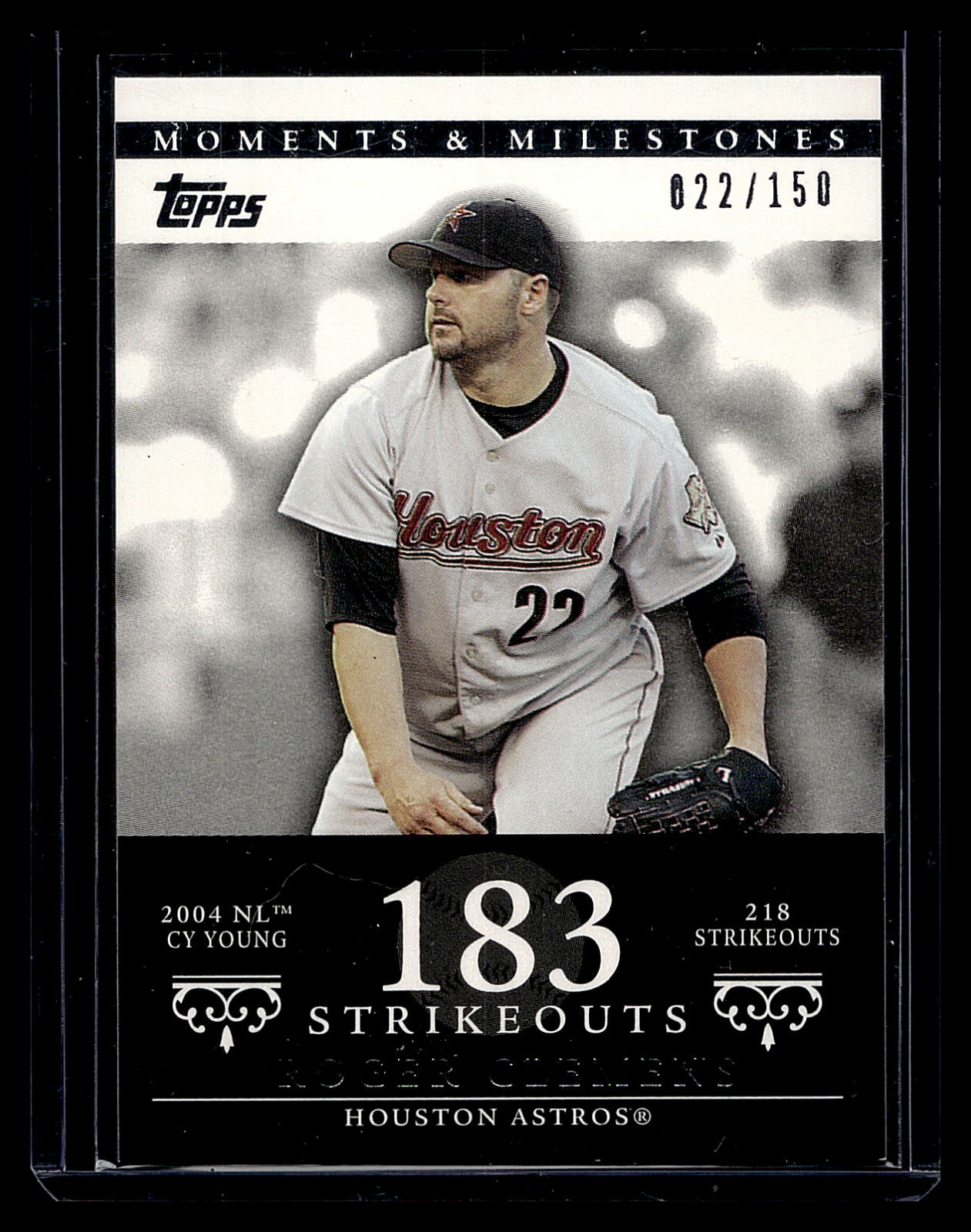 2007 TOPPS MOMENTS AND MILESTONES #162-183 ROGER CLEMENS STRIKEOUTS 183 #D /150
