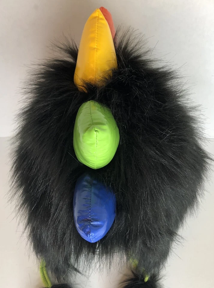 Sombrero Capucha Peluda Dragón Arco Iris Mohawk Divertido Invierno Gorra Adulto Negro Foto 3 de 4