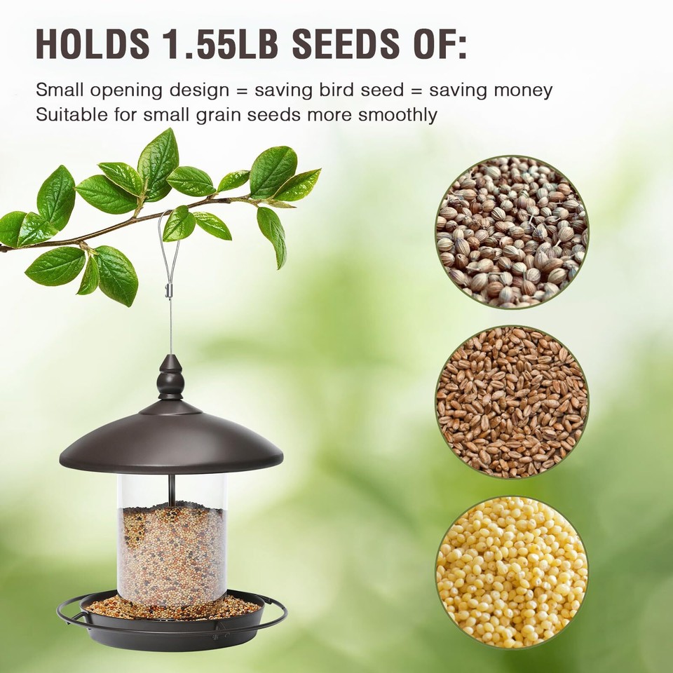 Slhsy Bird Feeder for Outside HangingBird Seed for Outside Wild Bird