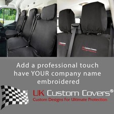 Renault Master (2010-2024) Front Seat Covers With Split Base Embroidery 669 Bem