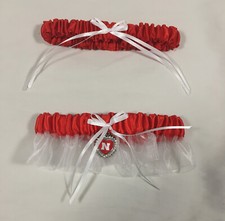 New University of Nebraska Cornhuskers Elastic Lace Bridal Wedding Garter Set