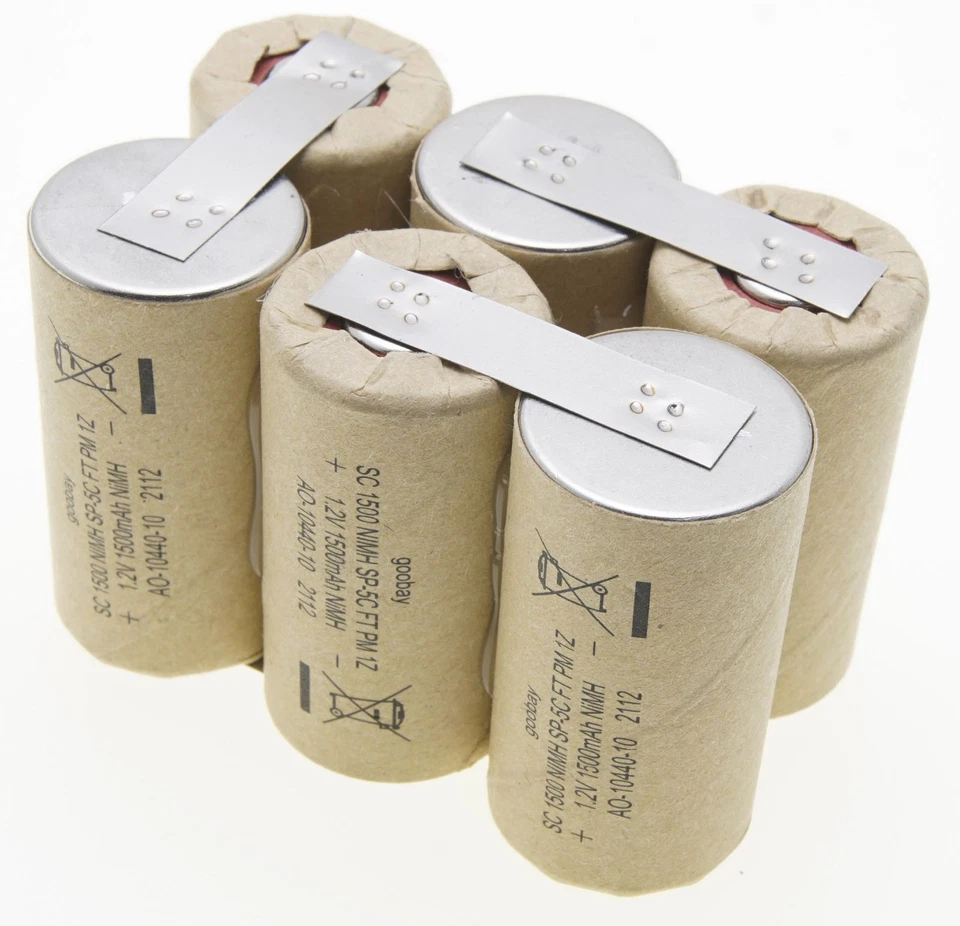 ✅Akkupack 7,2V SUB C Industrie Akkus 1500mA NiMh Flat-Top Lötfahne - Bild 4 von 4