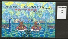 Znaczki australijskie partia 105 - 2001 wspólne wydanie z Hongkongiem MS2120 - drobno używane