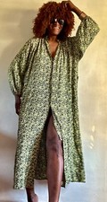 BNWT HM GREEN MULTICOLOURED LONG SLEEVE FLORAL PRINT MIDI  DRESS SIZE:M